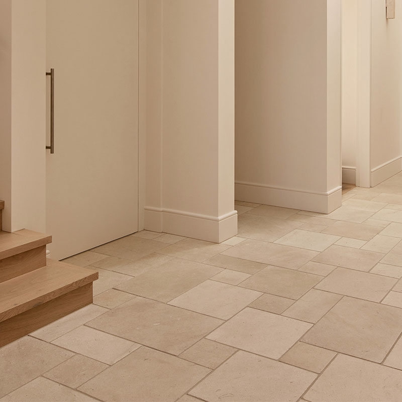 Crema Luminous Tumbled Paver Limestone