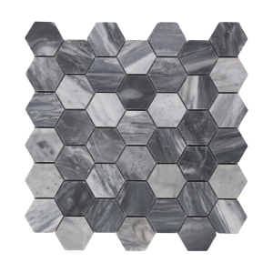 Bardiglio Hexagon Honed Marble Mosaic Tile