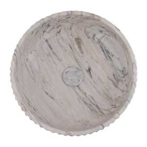 Persian White Honed Round Fluted Basin Marble...