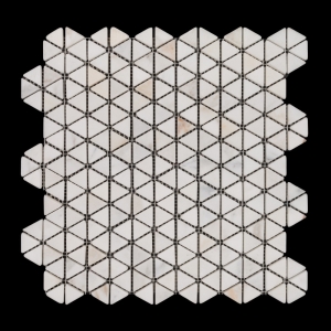 Calacatta Triangle Tumbled Marble Mosaic Tile