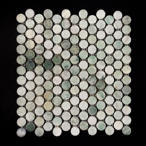 Green Celeste Penny Round Honed Marble Mosaic Tile 23x23