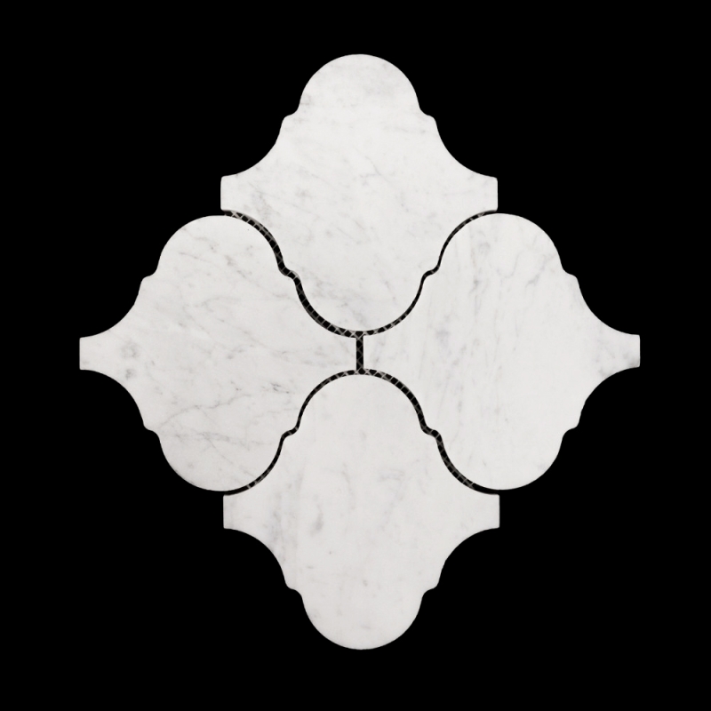 Carrara Arabesque Honed Marble Mosaic Tile 152x151