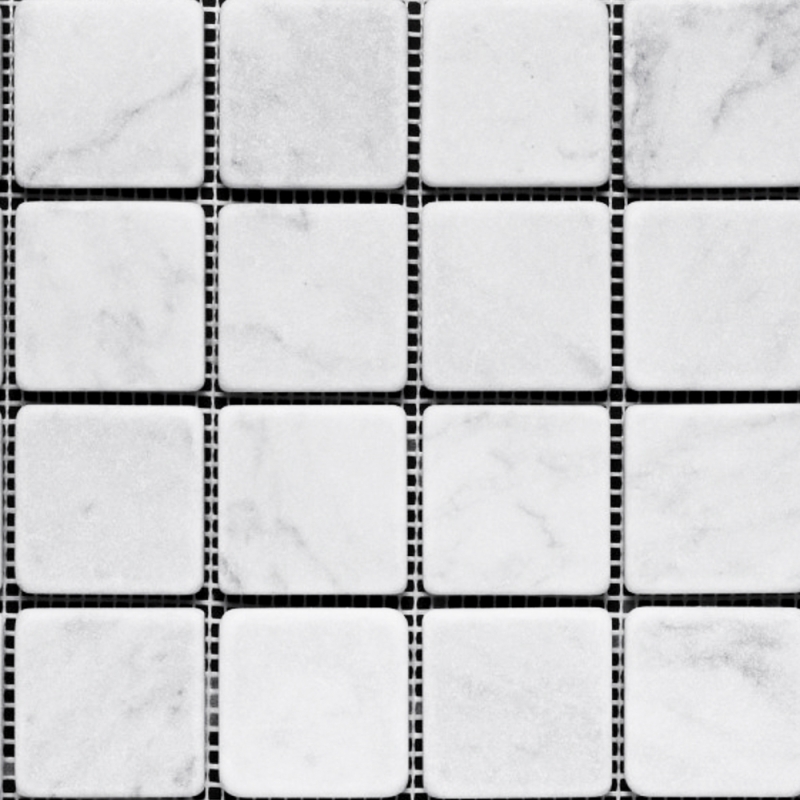 Carrara Tumbled Marble Mosaic Tile 48x48