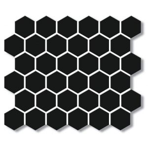 Cottage Black Hexagon Natural Porcelain Mosaic Tile