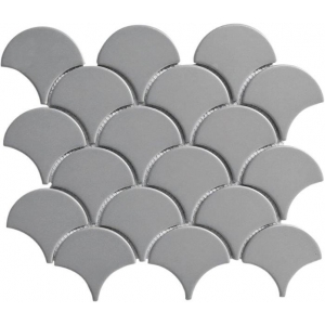 Cottage Grey Fan Shape Natural Porcelain Mosaic Tile
