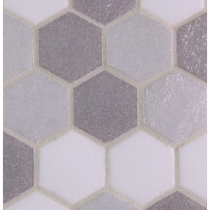 Trend Hex Mix Ash Italian Glass Mosaic Tiles