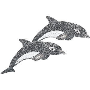 Trend Twins Dolphins Aquatica Italian Glass Mosaic Tiles