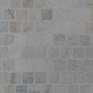 Persian White Tumbled Brick Pattern Cobblestone Marble