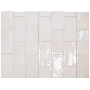 Manacor White Gloss Non Rectified Ceramic Tile 150x75