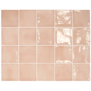 Manacor Blush Pink Gloss Non Rectified Ceramic Tile 100x100