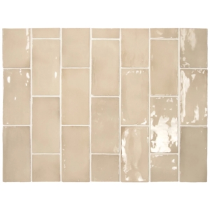 Manacor Beige Argile Gloss Non Rectified Ceramic Tile 150x75