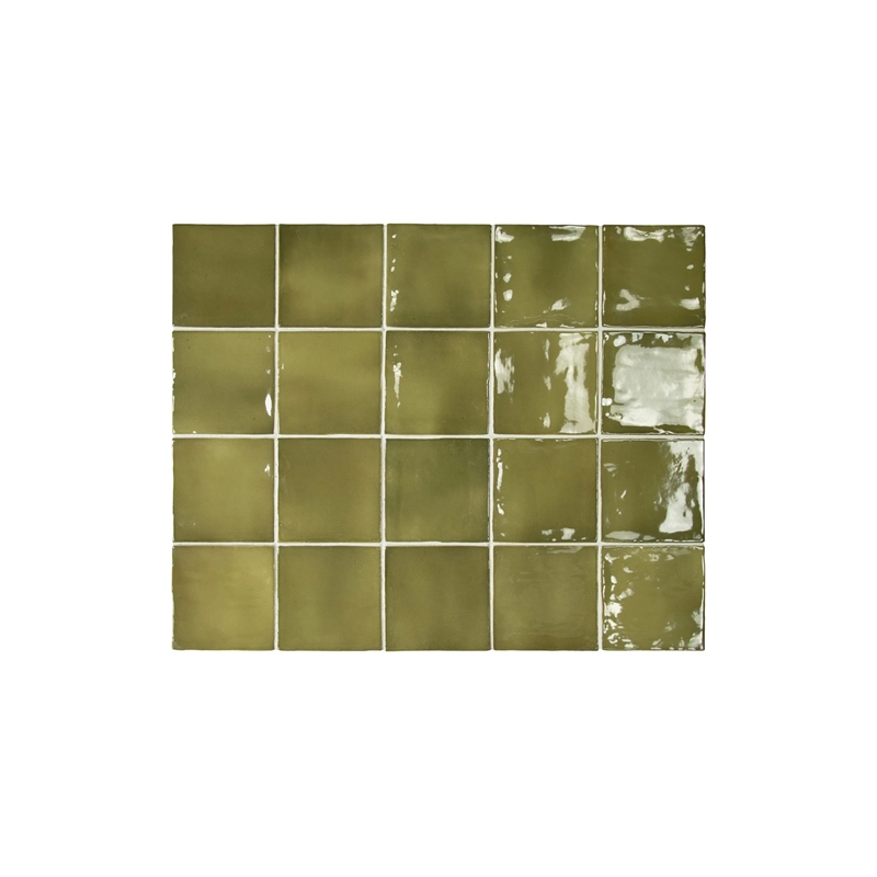 Manacor Basil Green Gloss Non Rectified Ceramic Tile 100x100