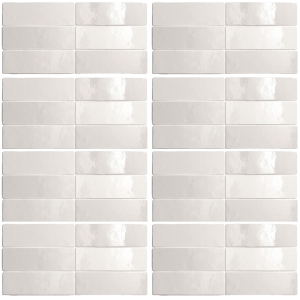 Artisan White Gloss Non Rectified Ceramic Tile 200x65