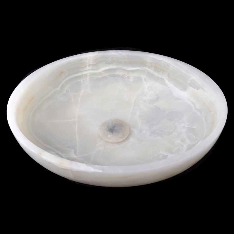 White Onyx Honed Oval Basin 3854
