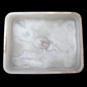 White Onyx Honed Rectangle Basin 3838