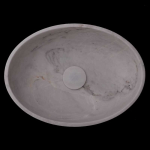 Persian White Honed Oval Basin Marble 4046