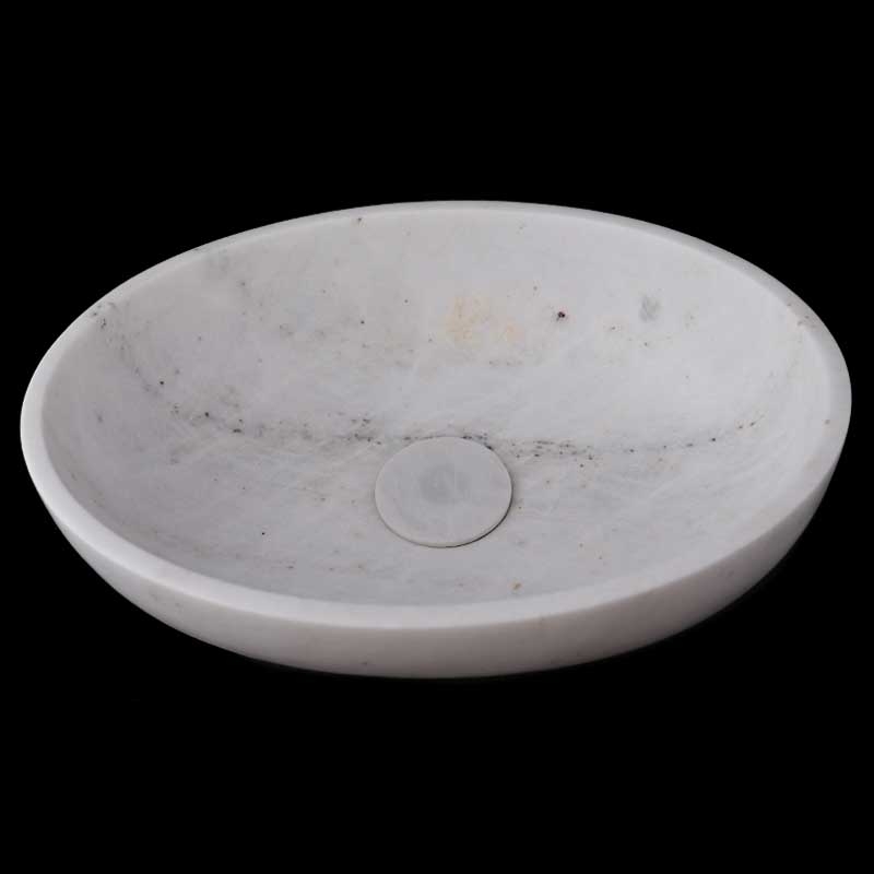 Persian White Honed Oval Basin Marble 4050