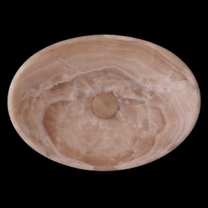 Chocolate Onyx Honed Oval Concave Design Basin 4044
