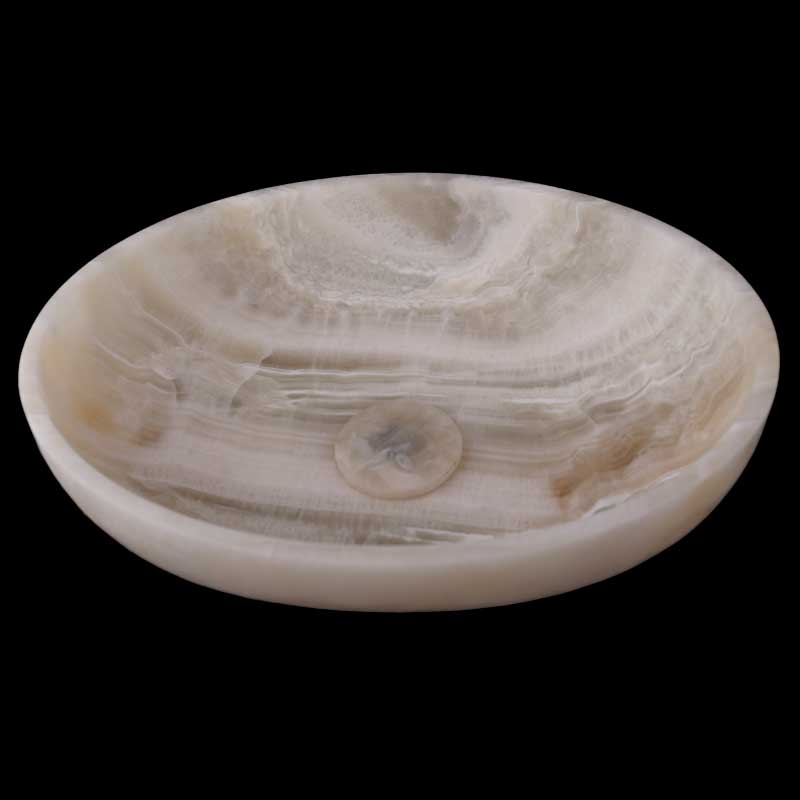 Pearl White Onyx Honed Oval Basin 4047