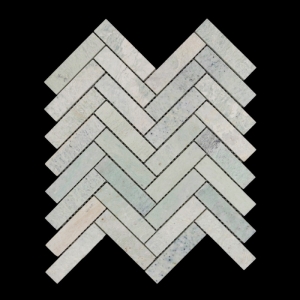 Green Celeste Herringbone Honed Marble Mosaic Tile 98x25