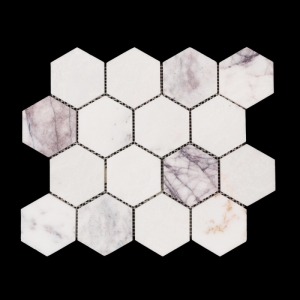 New York Hexagon Honed Marble Mosaic Tile 70x70