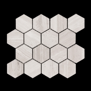 Serpeggiante Veincut Hexagon Honed Limestone Mosaic Tile 70x70