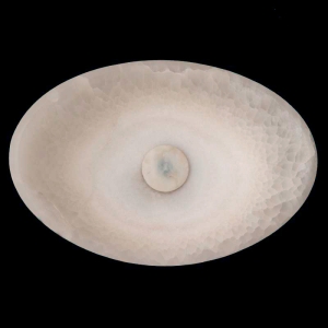 White Onyx Honed Oval Concave Design Basin 4142