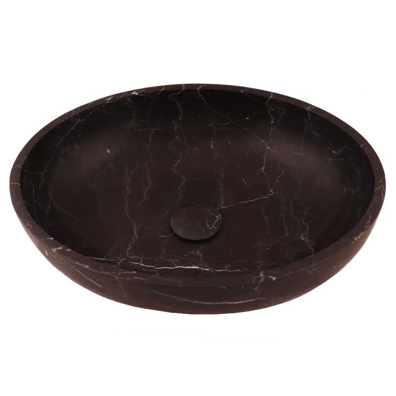 Black & Gold Honed Oval Basin Marble 4099