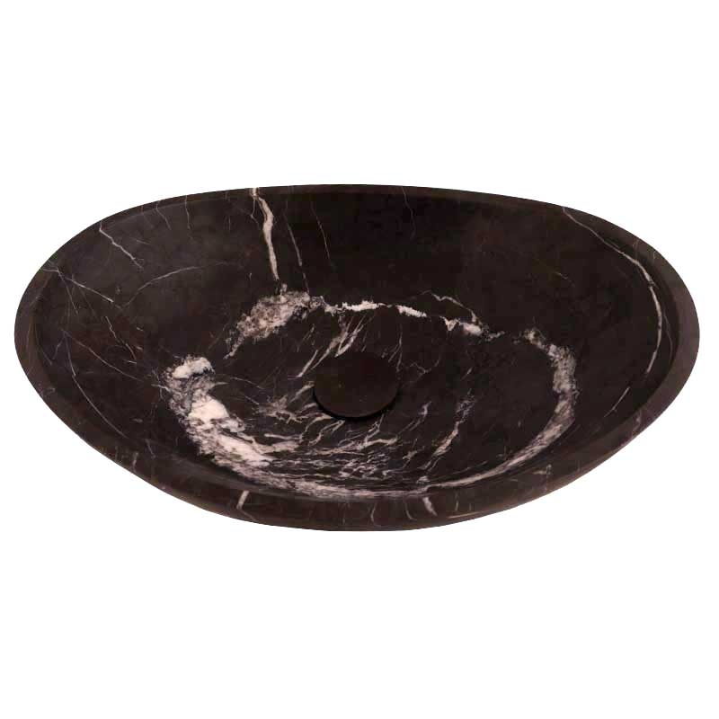 Pietra Grey Honed Concave Design Basin Limestone 4111 With Matching Pop-Up Waste
