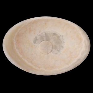 White Onyx Honed Oval Concave Design Basin 4131