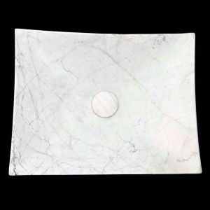 Persian White Honed Plate Design Basin Marble 4472