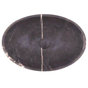 Pietra Grey Honed Oval Concave Design Basin Limestone 4115