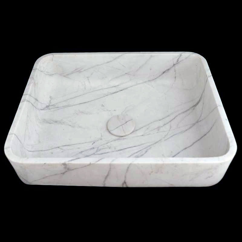 Persian White Honed Rectangle Basin Marble 4312