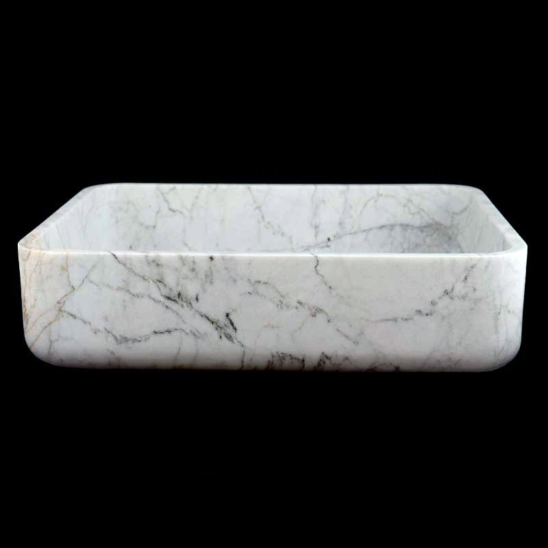 Persian White Honed Rectangle Basin Marble 4192