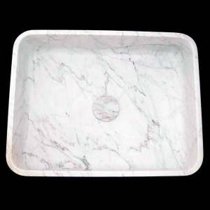 Persian White Honed Rectangle Basin Marble 4192