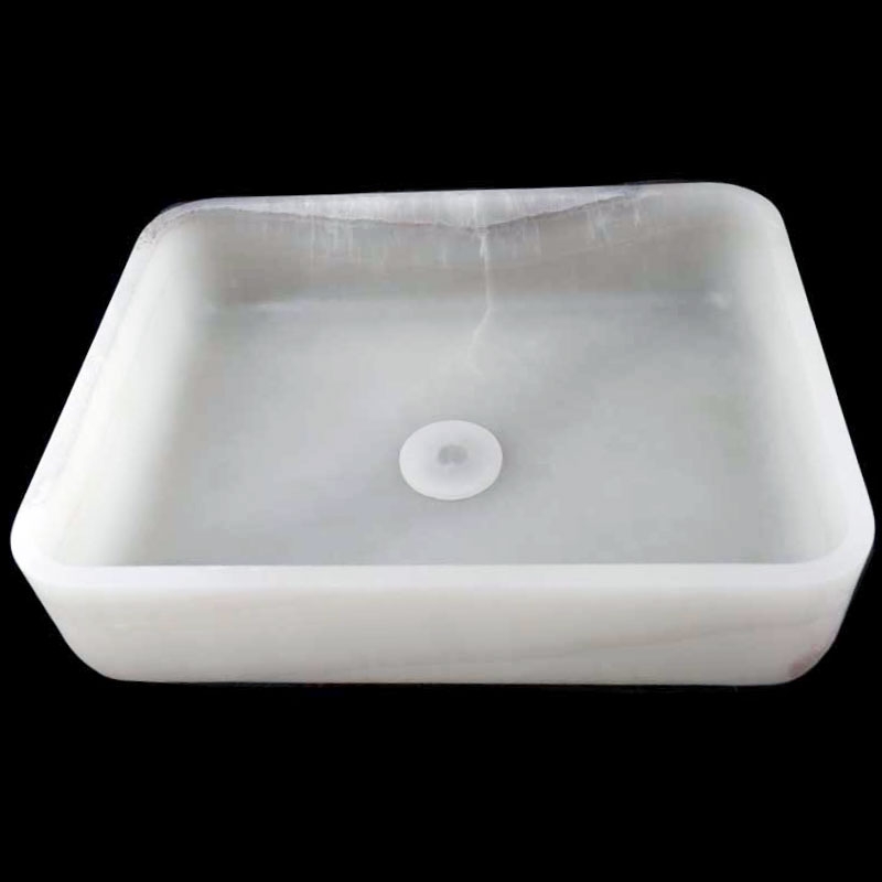 Smoke Onyx Honed Rectangle Basin 3973 With Matching Stone Pop-Up Waste