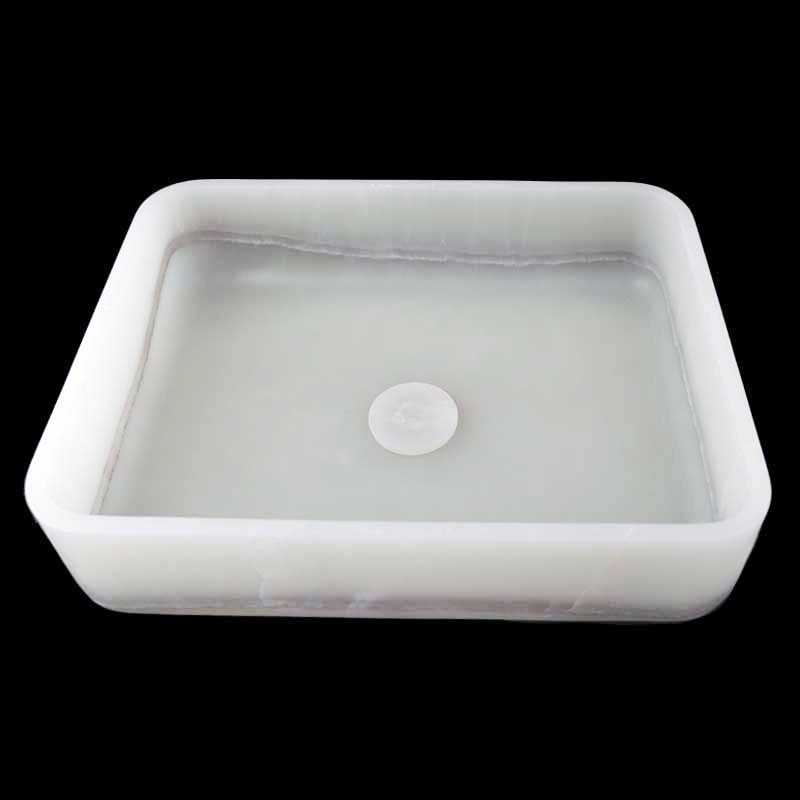 Smoke Onyx Honed Rectangle Basin 3980 With Matching Stone Pop-Up Waste