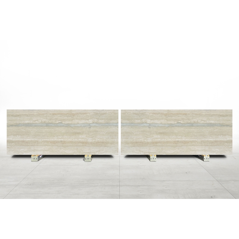Roman Silver Vein-Cut Honed + Filled Travertine Slab Bl. 130524G